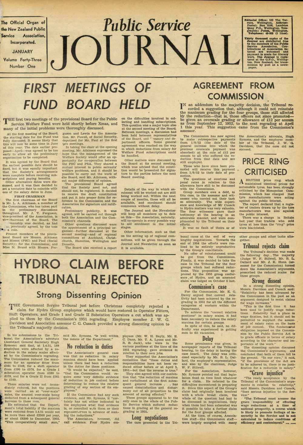 PSA Journal: Vol 43 No 1, January 1956