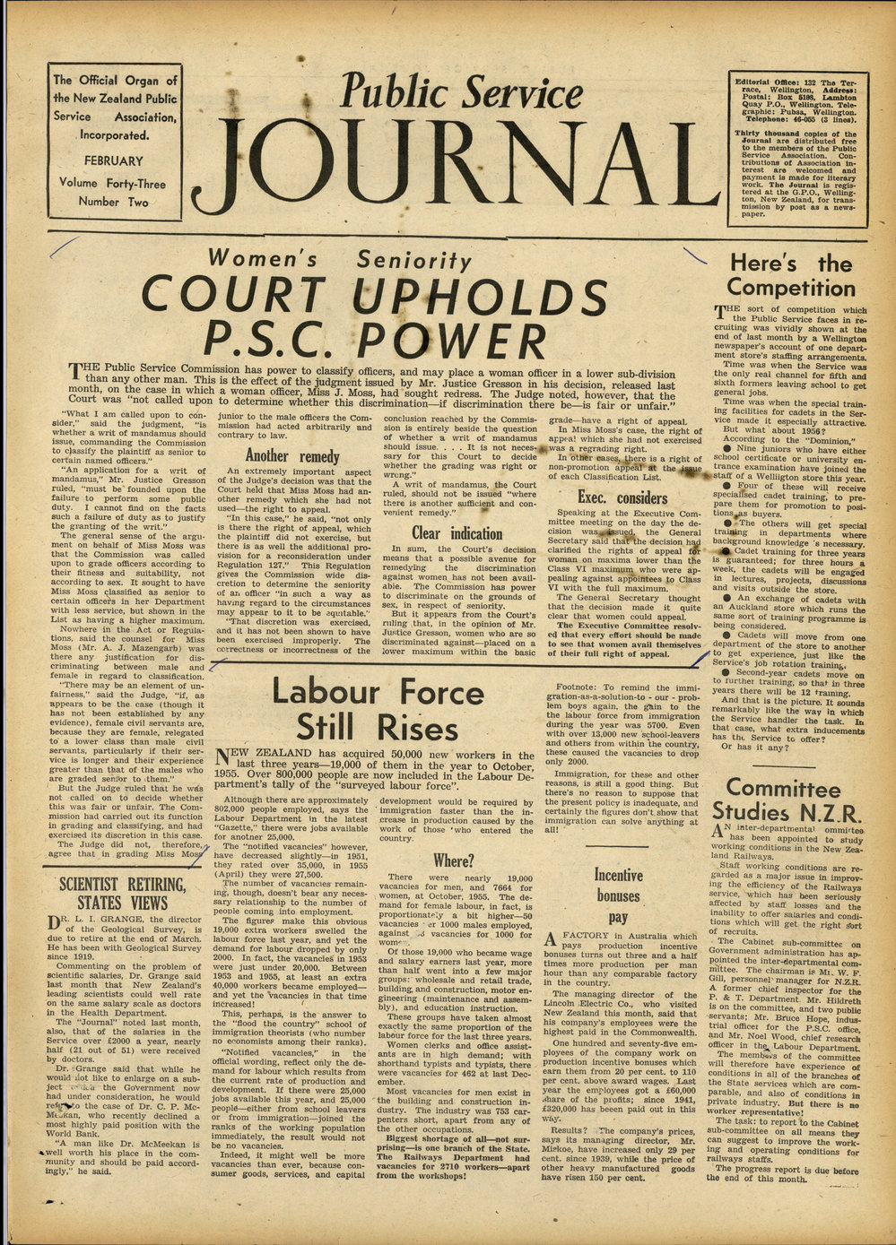 PSA Journal: Vol 43 No 2, February 1956