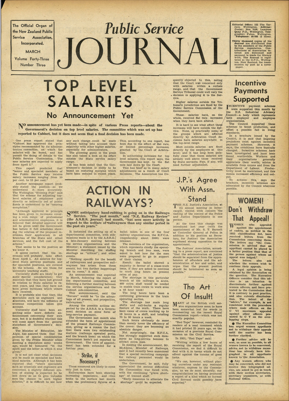 PSA Journal: Vol 43 No 3, March 1956