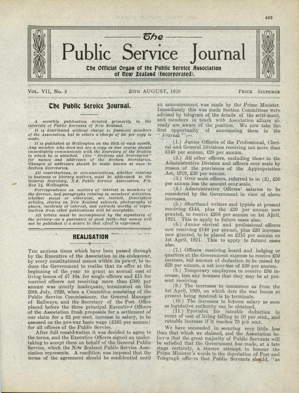 PSA Journal: Vol 7 No 8, August 1920