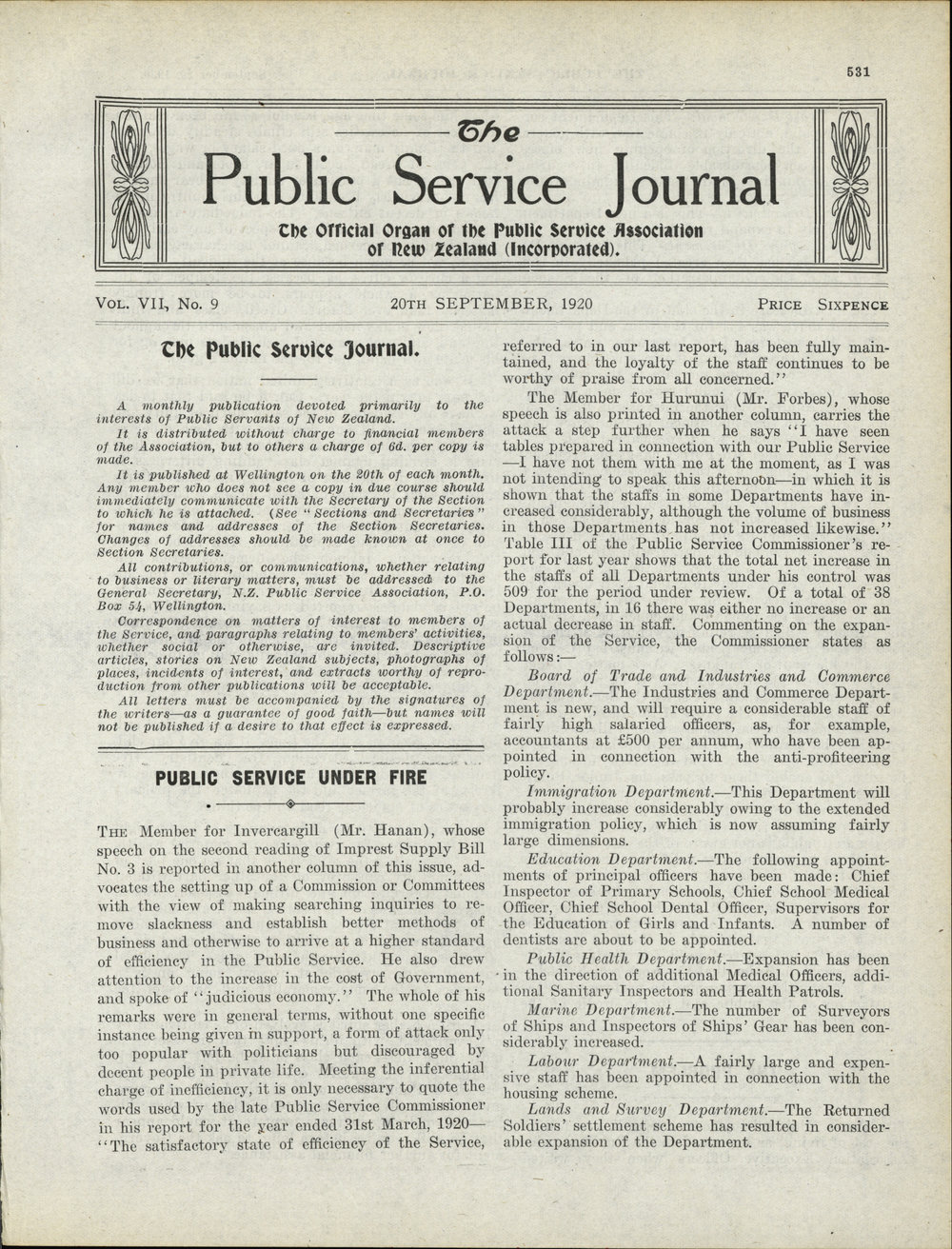 PSA Journal: Vol 7 No 9, September 1920