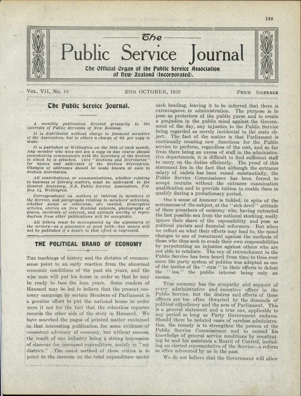PSA Journal: Vol 7 No 10, October 1920