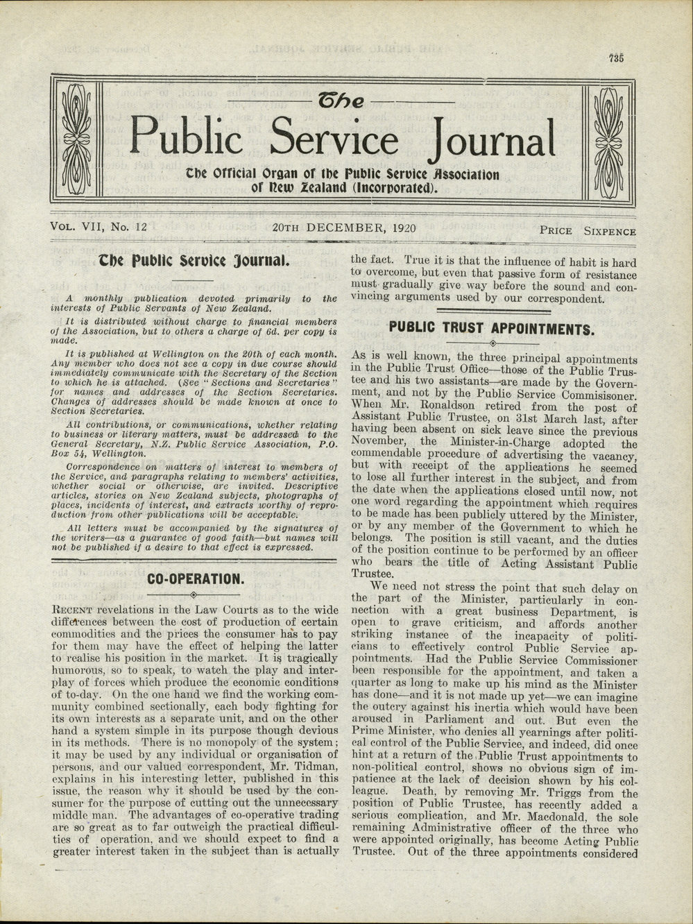 PSA Journal: Vol 7 No 12, December 1920