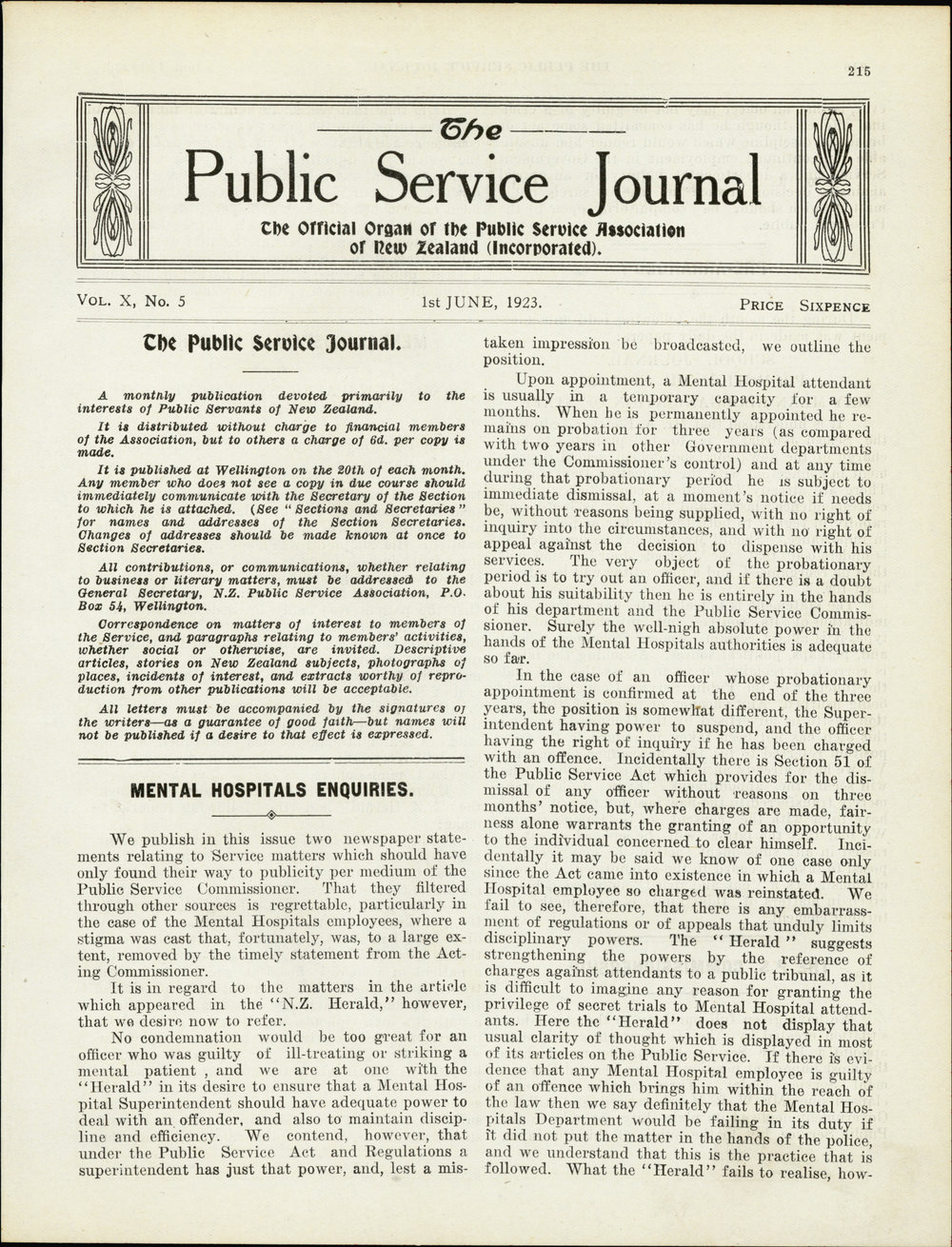 PSA Journal: Vol 10 No 5, June 1923