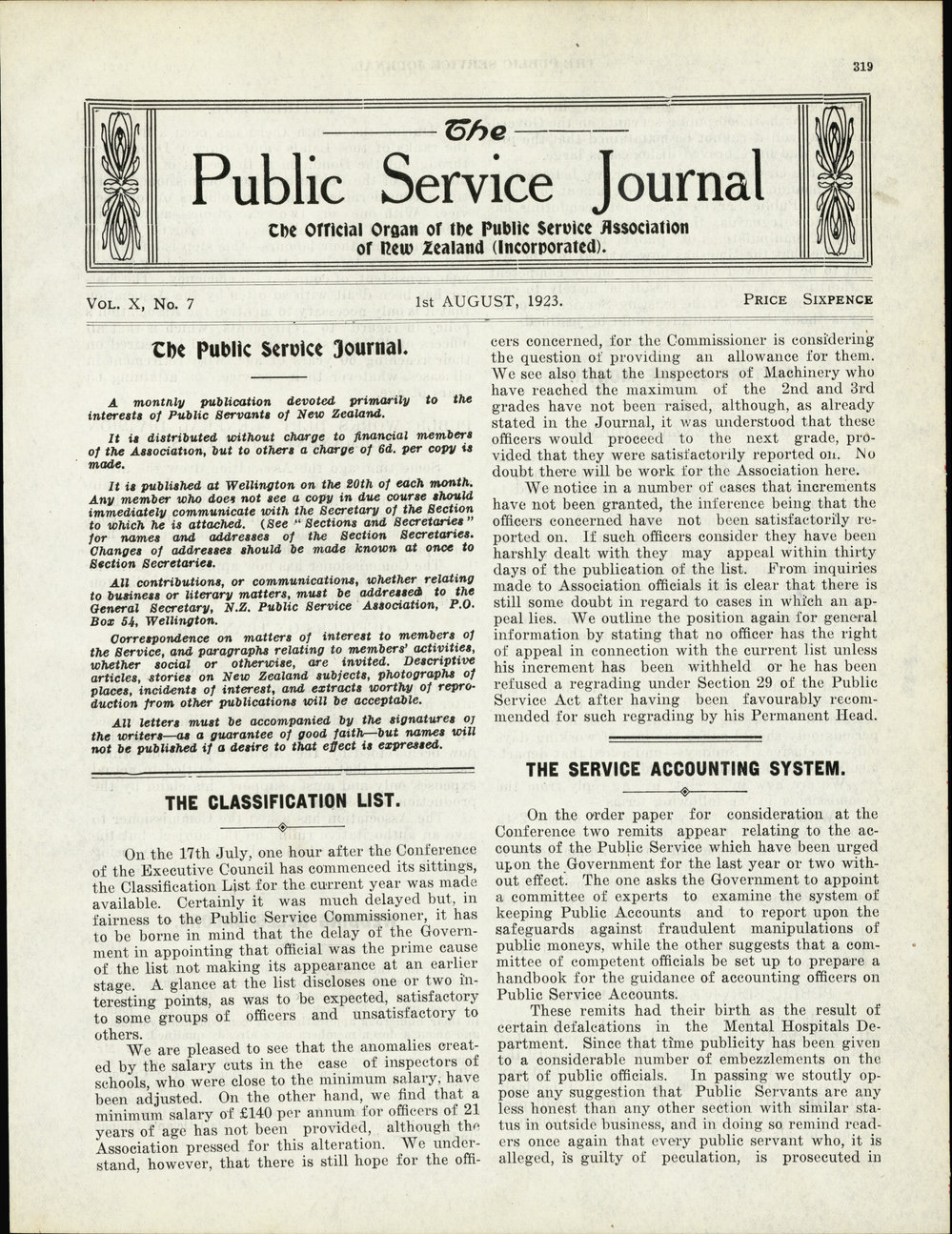 PSA Journal: Vol 10 No 7, August 1923