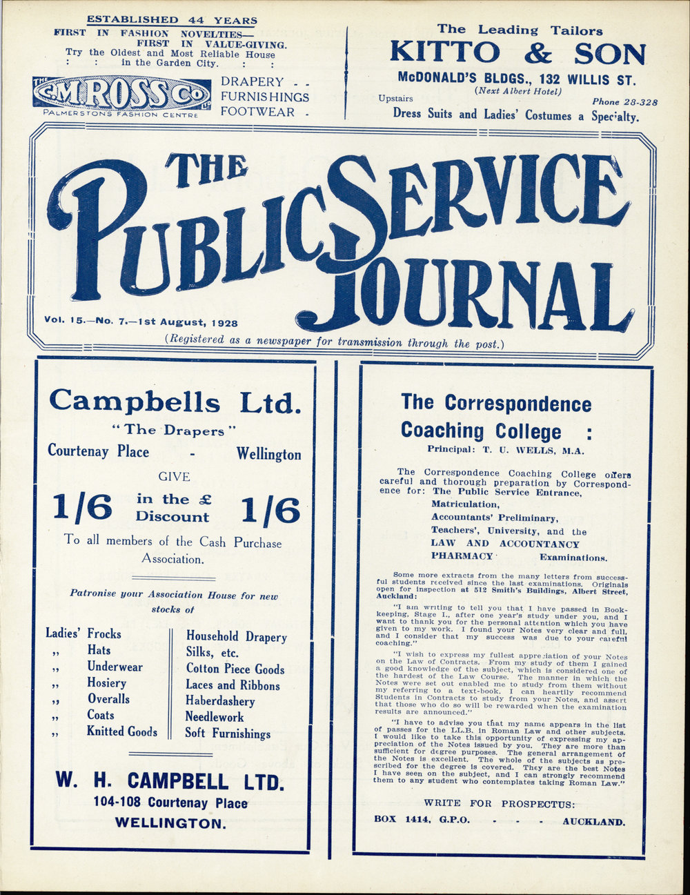 PSA Journal: Vol 15 No 7, August 1928