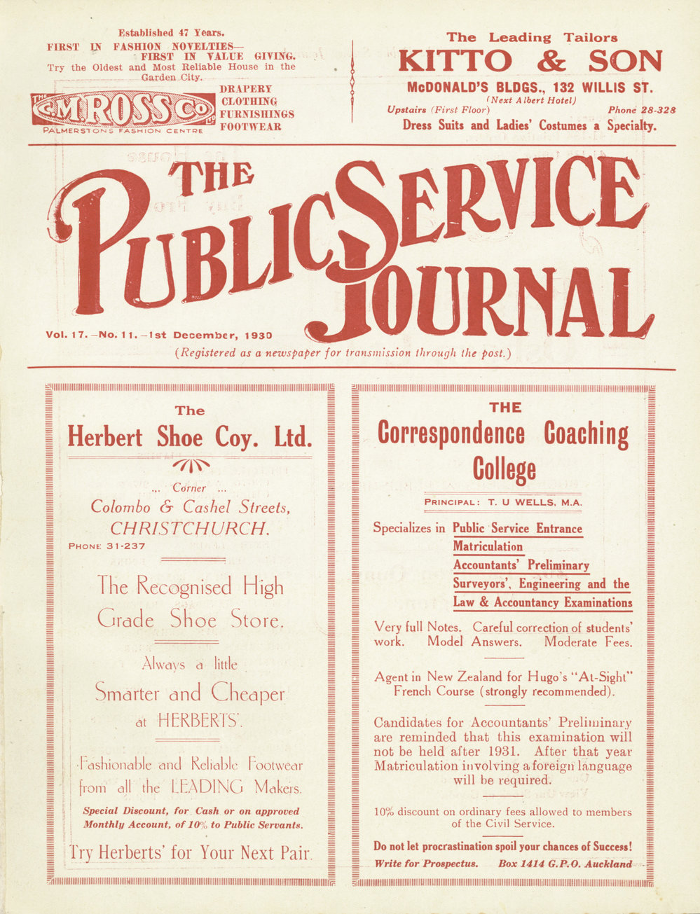 PSA Journal: Vol 17 No 11, December 1930
