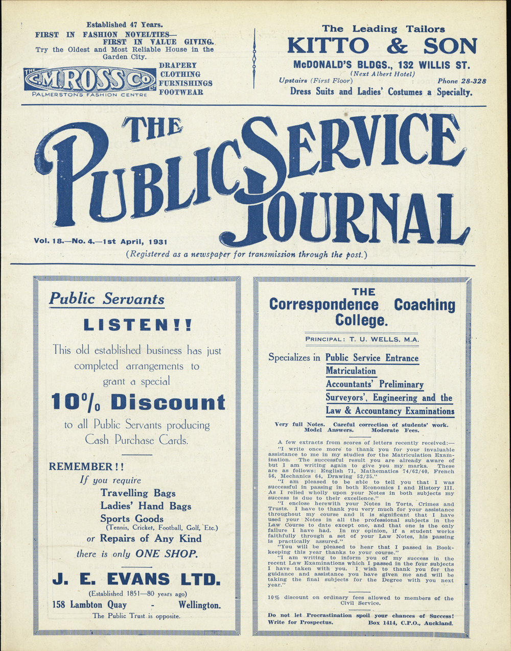 PSA Journal: Vol 18 No 4, April 1931