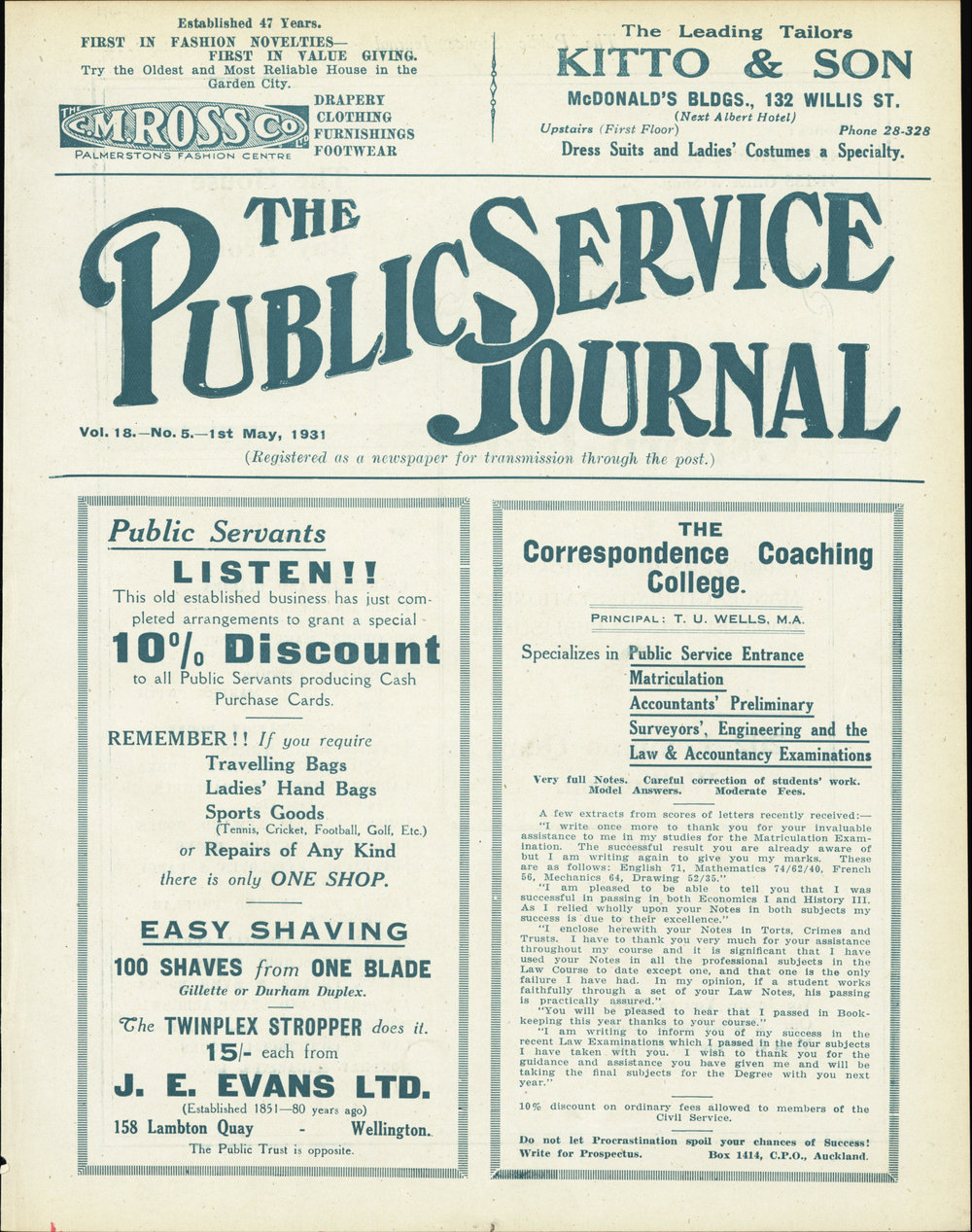 PSA Journal: Vol 18 No 5, May 1931