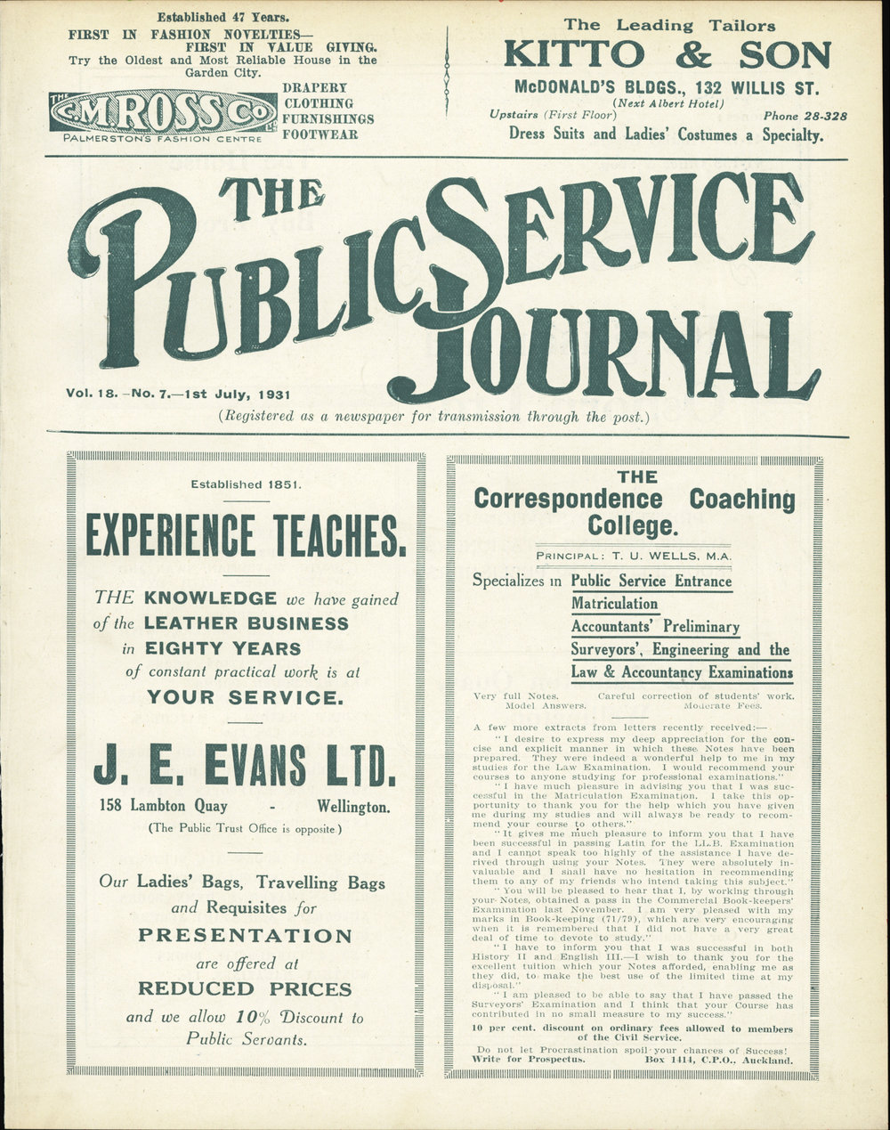 PSA Journal: Vol 18 No 7, July 1931