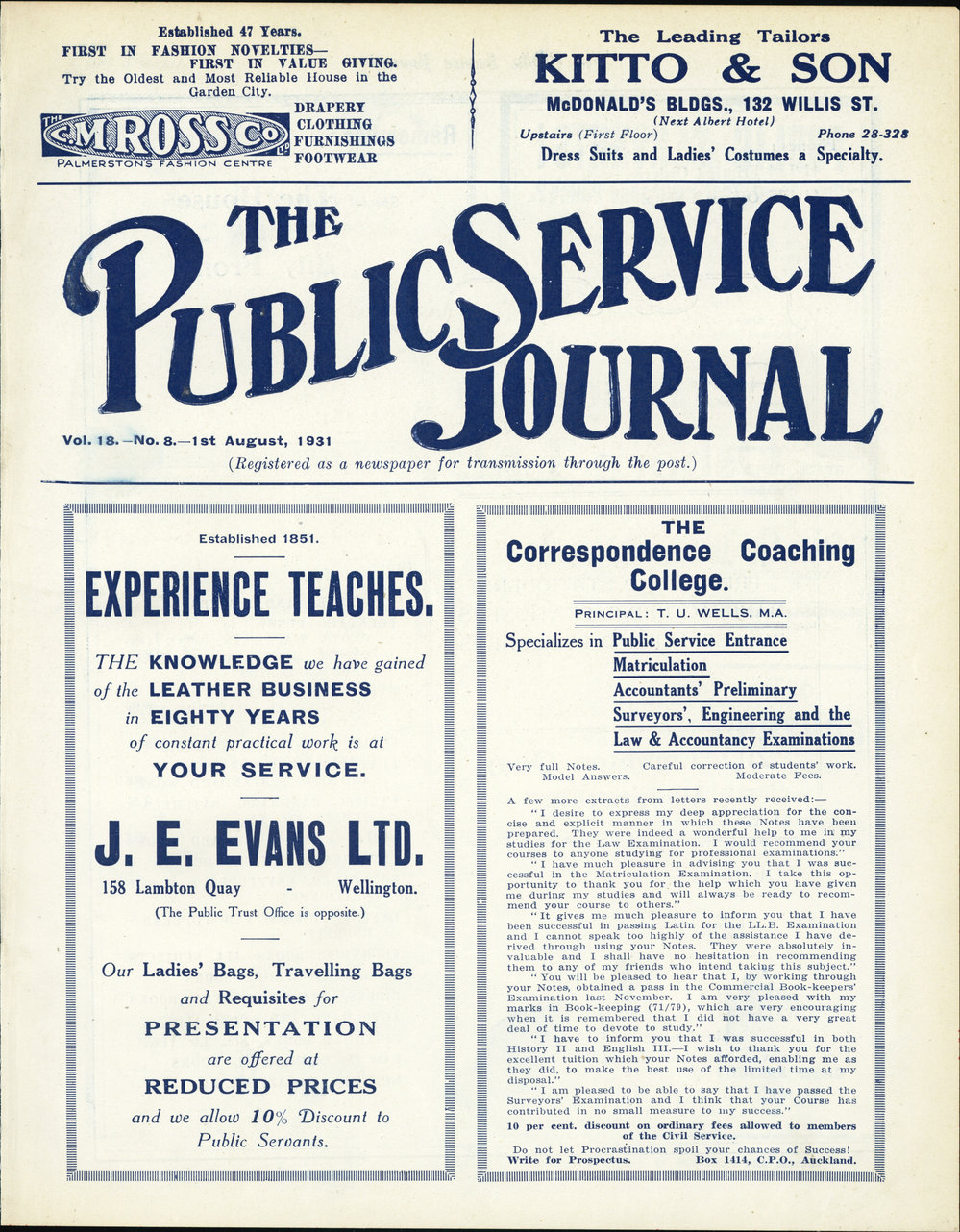 PSA Journal: Vol 18 No 8, August 1931