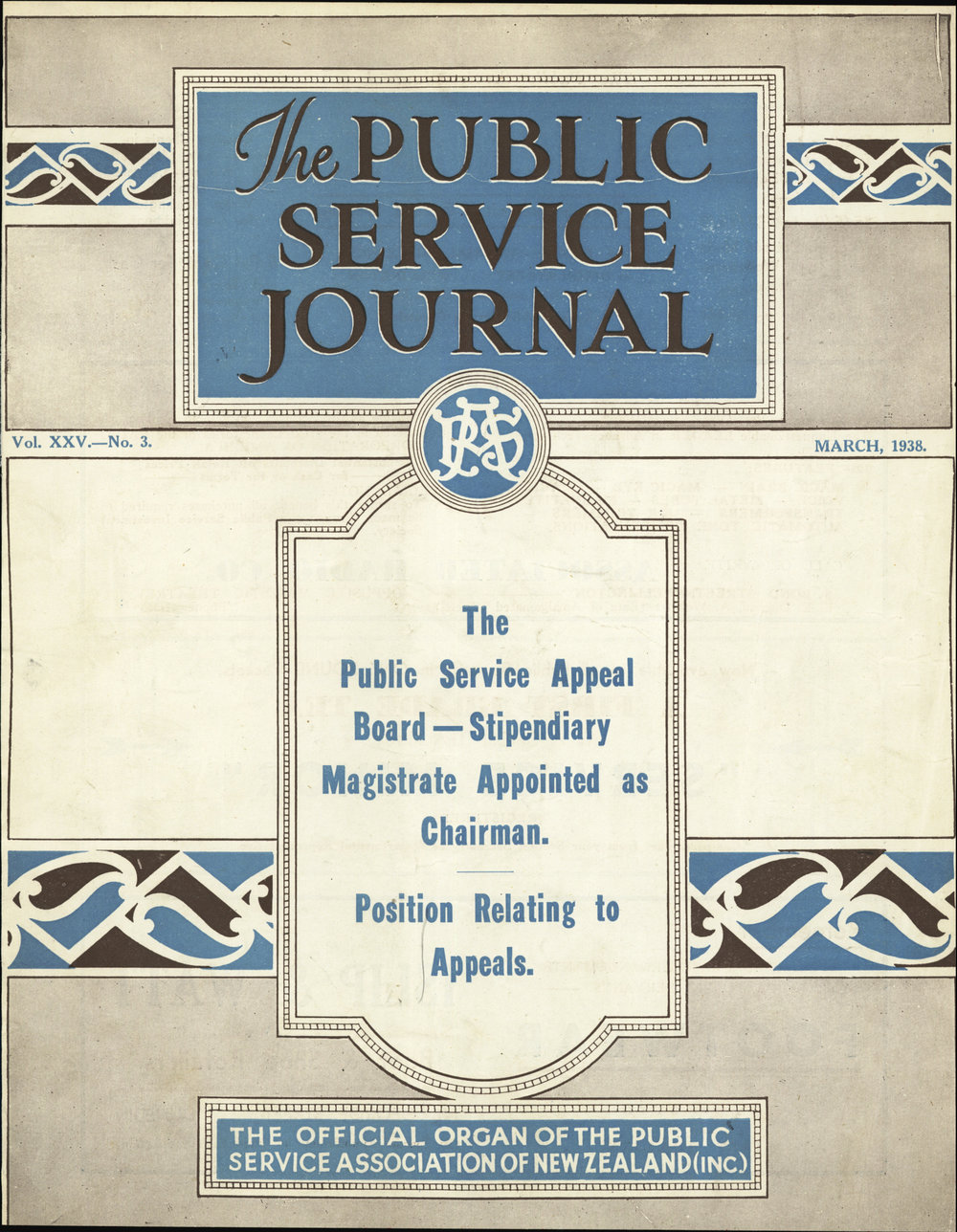 PSA Journal: Vol 25 No 3, March 1938