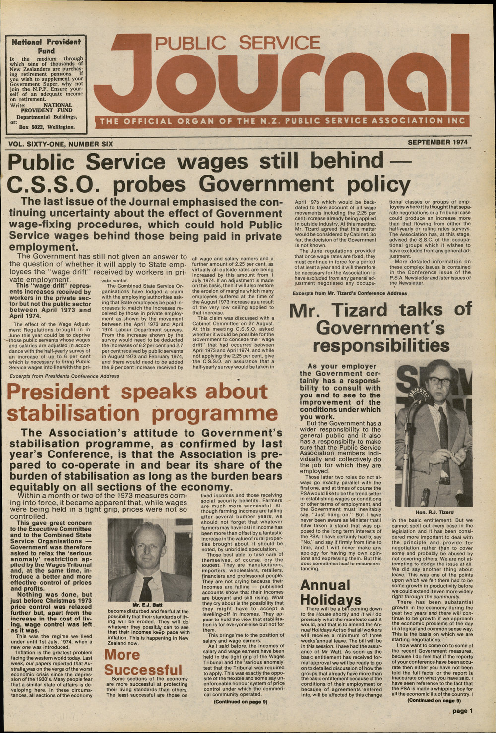 PSA Journal: Vol 61 No 6, September 1974