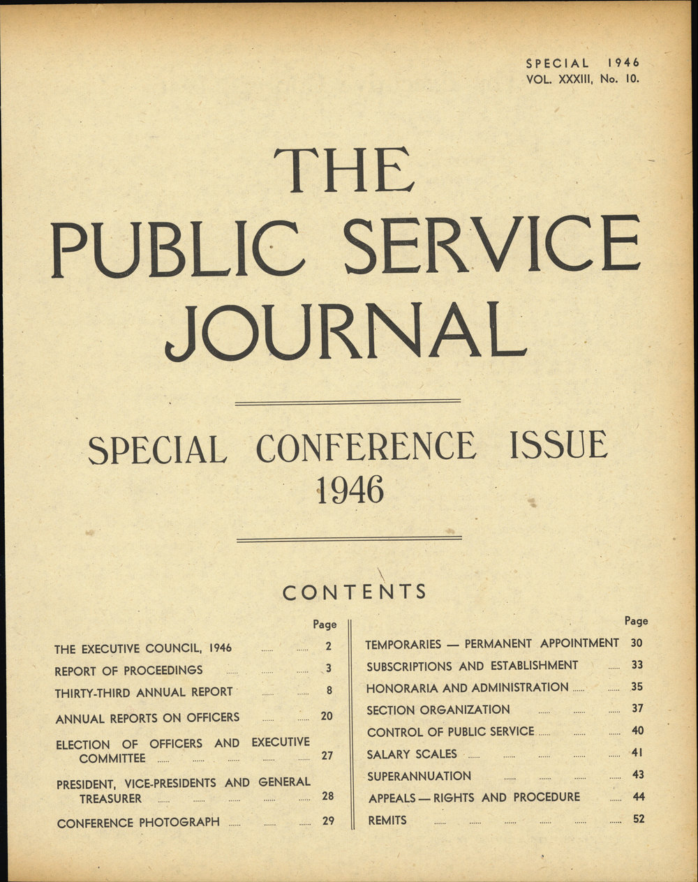 PSA Journal: Vol 33 No 10, SpecialConferenceIssue 1946