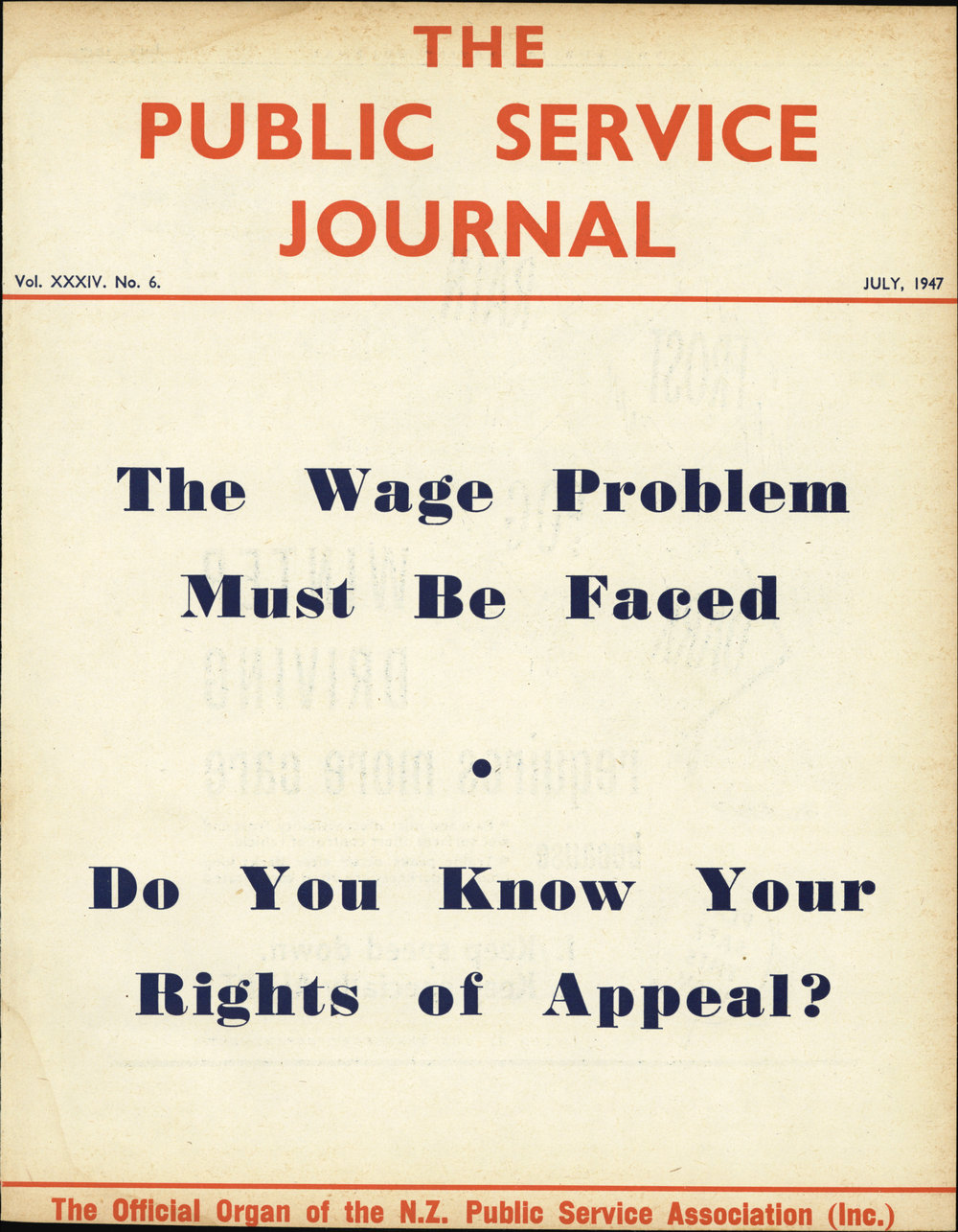 PSA Journal: Vol 34 No 6, July 1947