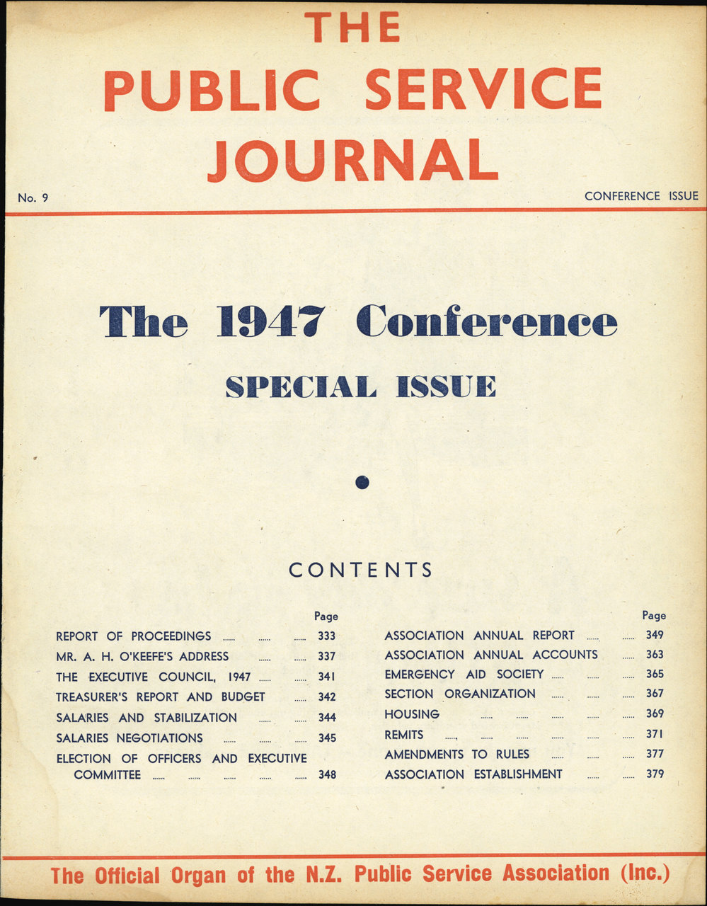 PSA Journal: Vol 34 No 9, SpecialConferenceIssue 1947