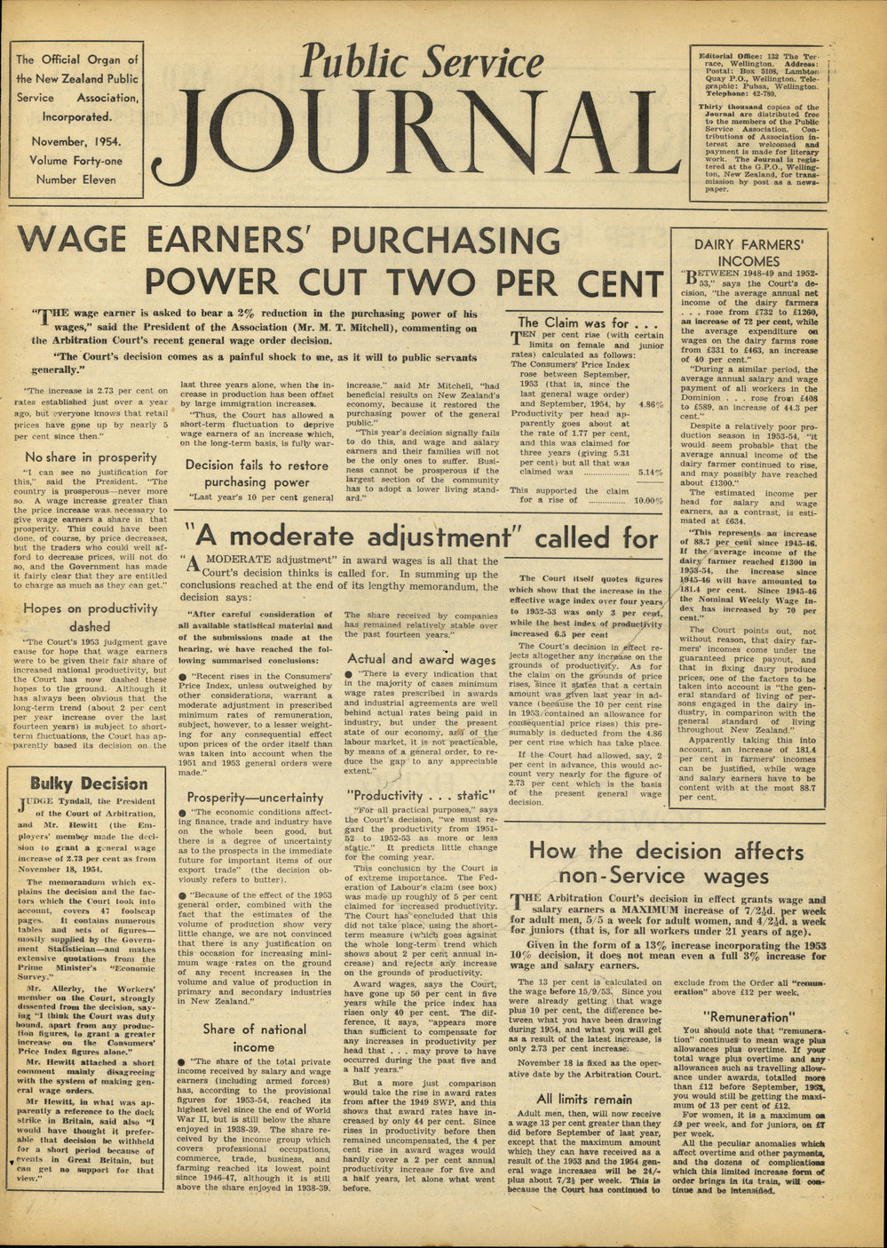 PSA Journal: Vol 41 No 11, November 1954