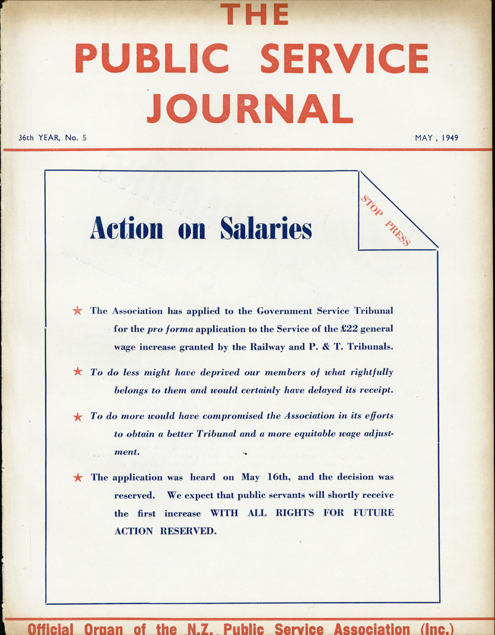 PSA Journal: Vol 36 No 5, May 1949