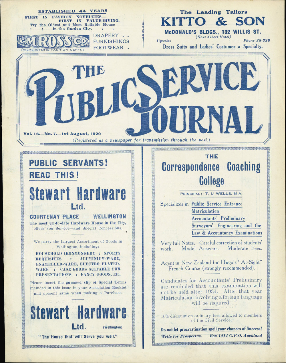 PSA Journal: Vol 16 No 7, August 1929