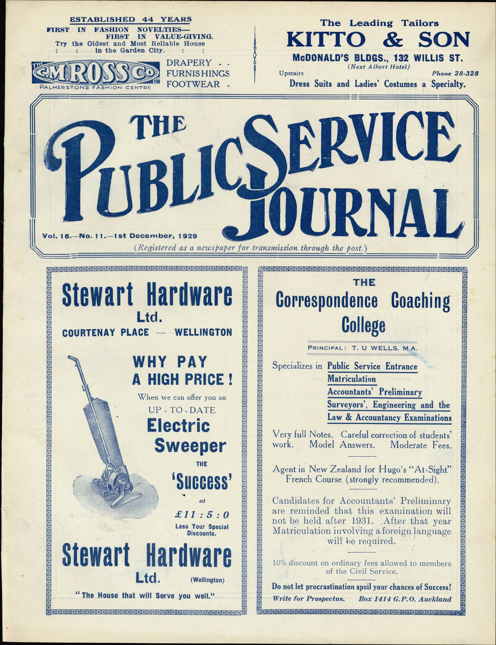 PSA Journal: Vol 16 No 11, December 1929
