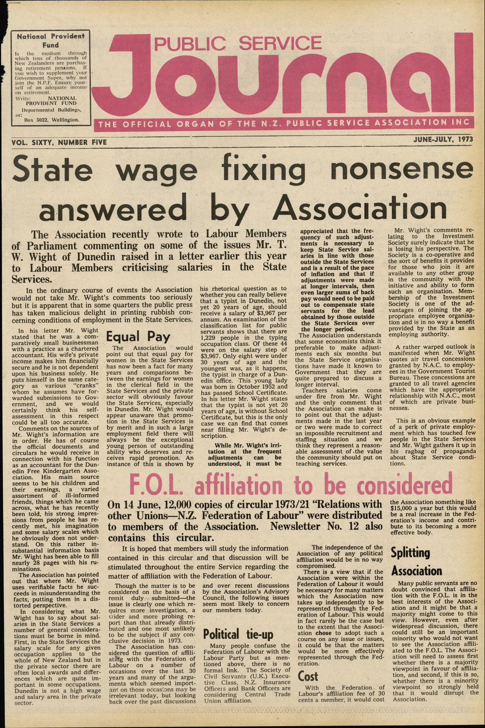 PSA Journal: Vol 60 No 5, June July 1973